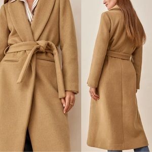 REFORMATION Greenwich Wool Blend Coat in Camel SZ:M | EXCELLENT Condition